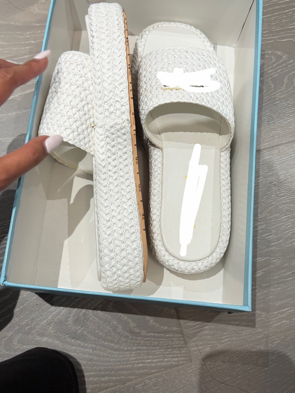 Woven Slide Sandals - White
